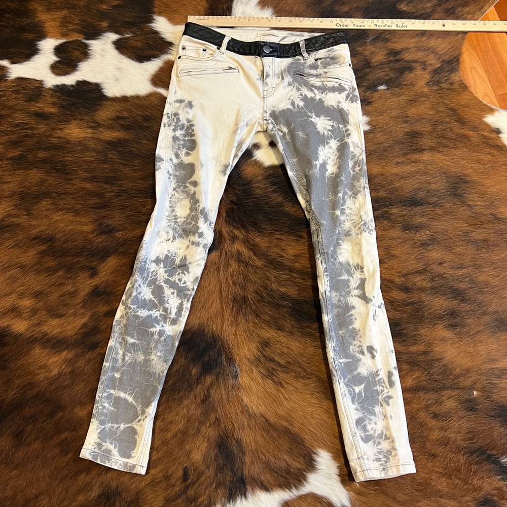 Maje Jeans Straight Leg Lowrise 38FR Tie Dye Cotton